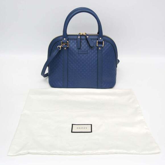 GUCCI Authentic Blue Leather Shoulder Bag - Picture 2 of 16